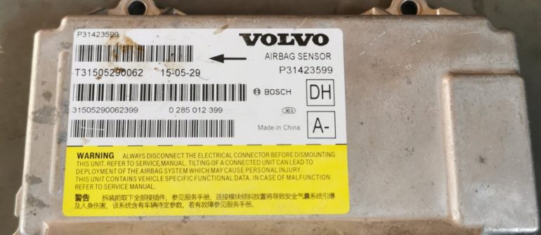 Volvo V60 Airbag/Srs crash data programavimas