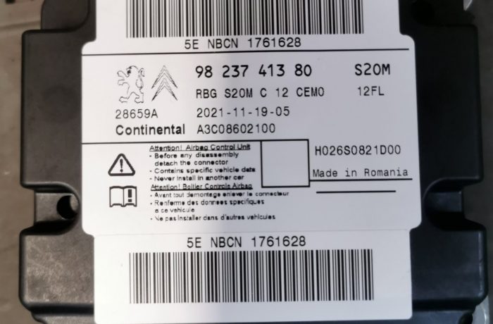 Peugeot 208 Airbag/SRS crash data programavimas