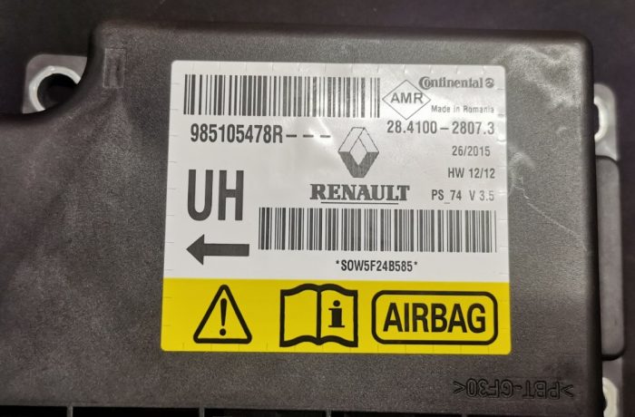 Renault Megane Airbag (srs) bloko crash data valymas
