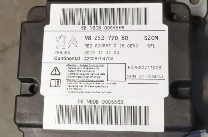Citroen SRS/Airbag crash data valymas