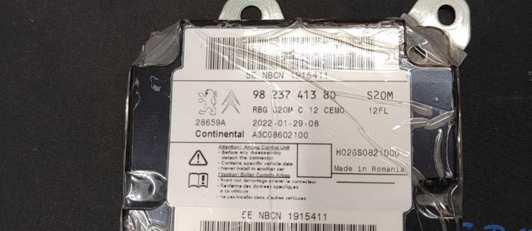 Peugeot 98 237 413 80 Airbag/SRS crash data valymas