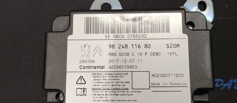 Citroen 98 248 116 80 Airbag/SRS crash data programavimas