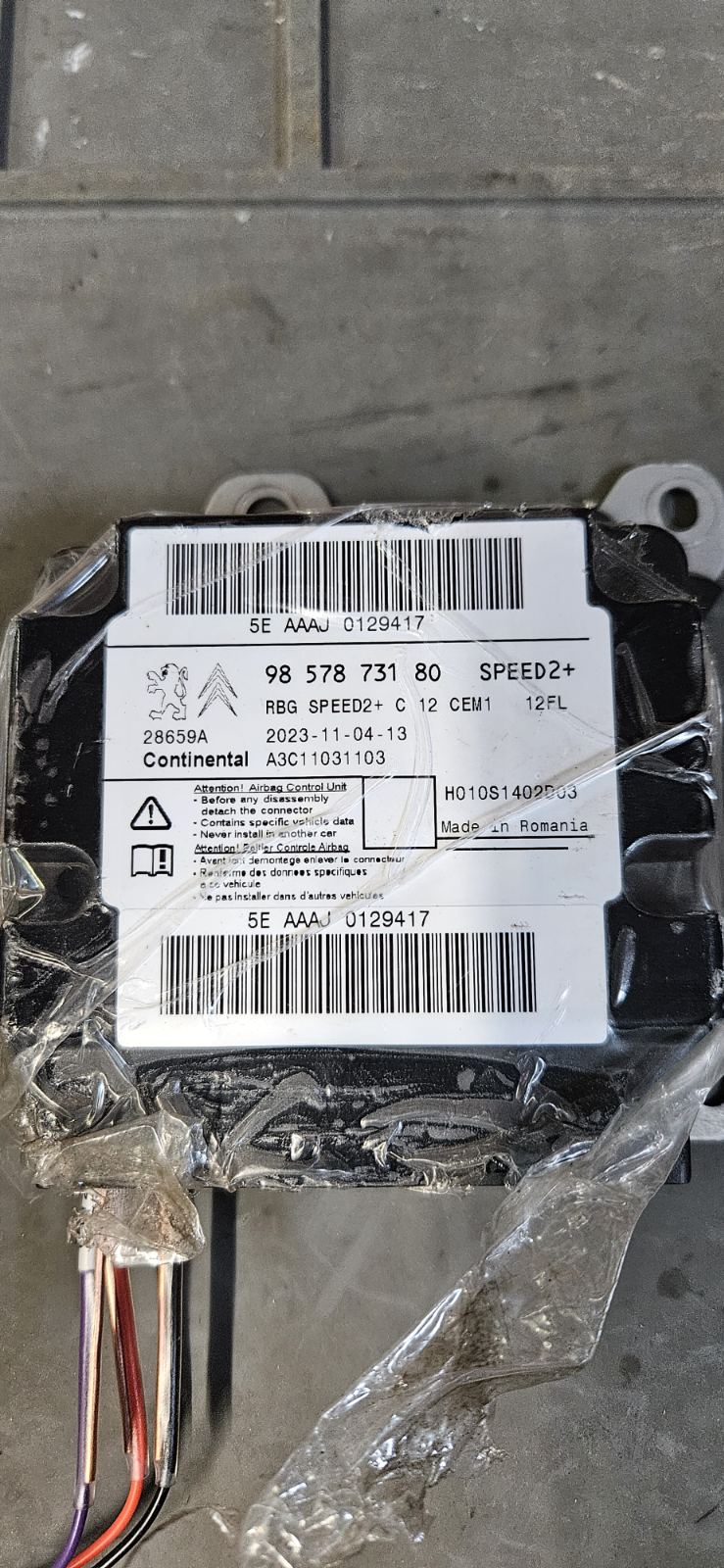 Peugeot SRS/Airbag crash data valymas