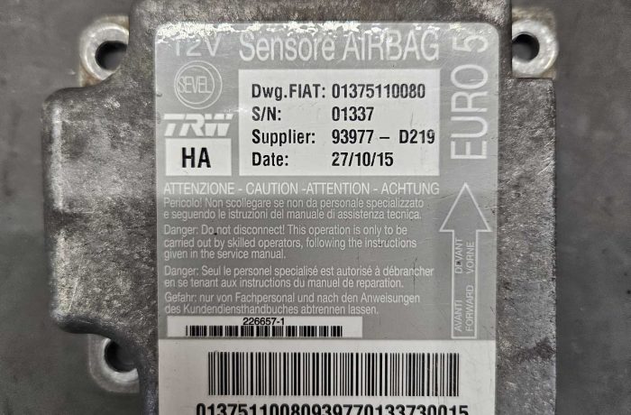 Fiat 01375110080 93977-D219  Airbag crash data programavimas