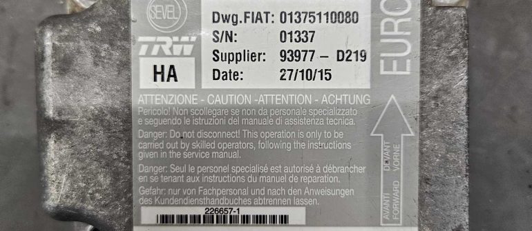 Fiat 01375110080 93977-D219  Airbag crash data programavimas