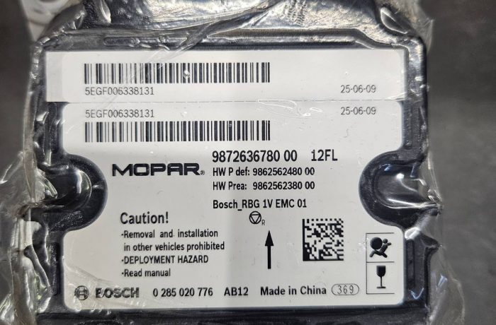 Citroen C3 9862562480 Airbag crash data programavimas