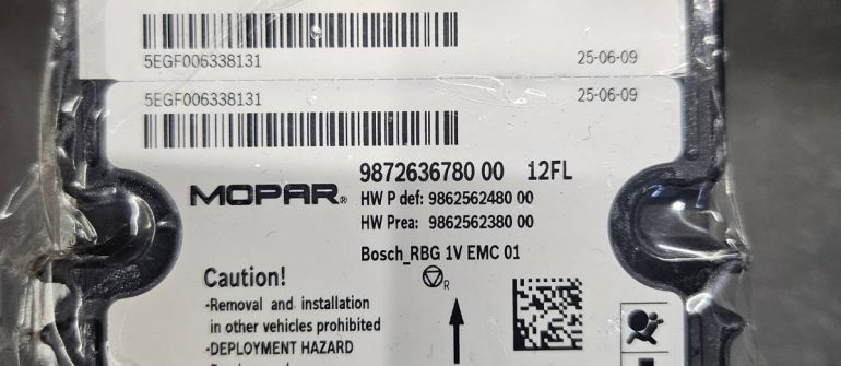 Citroen C3 9862562480 Airbag crash data programavimas